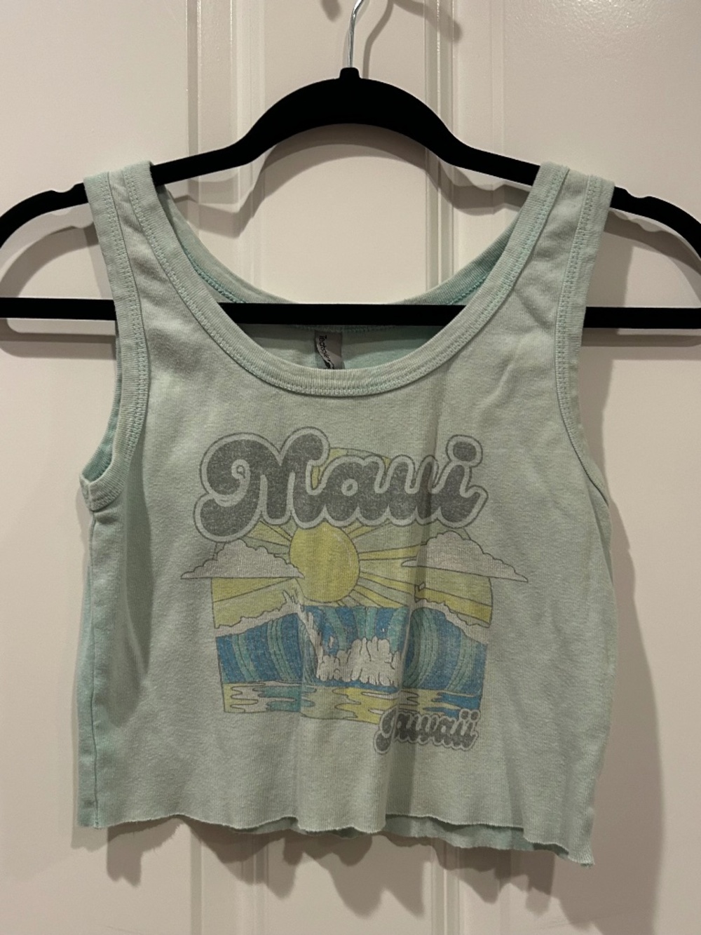 Maui Beach Blue Crop Top
